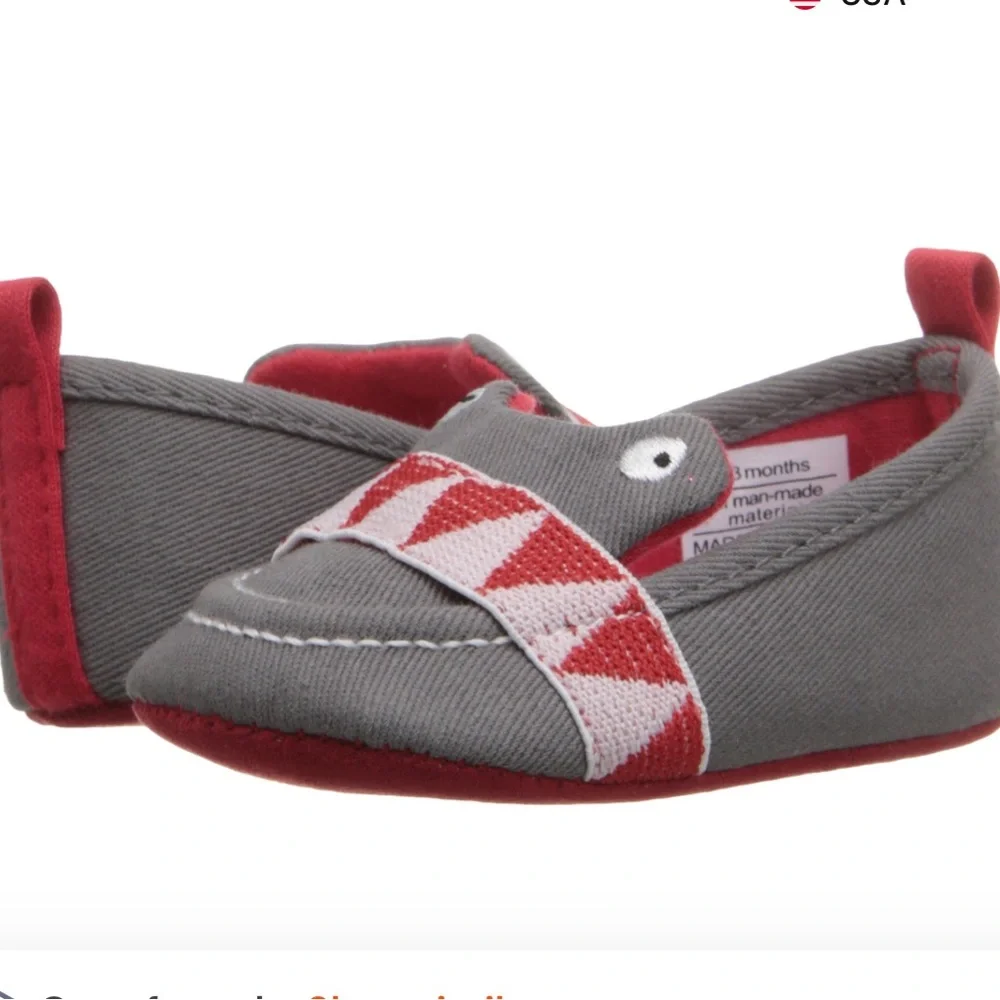 ROSIE POPE infant Red and Gray I See You Baby Shoes